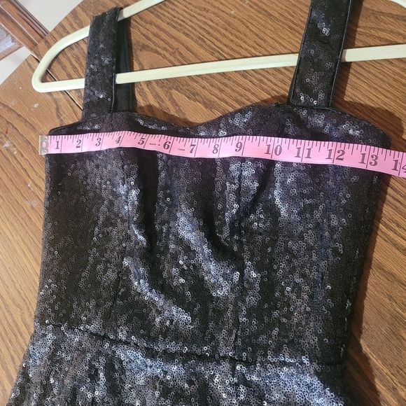 Dress the Population NWT Sequin Nicole Black Sweetheart Midi Dress XS - Picture 7 of 11